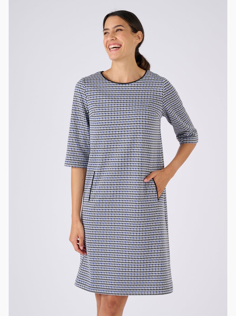 Robe en maille milano jacquard - Damart Bleu - Kiabi