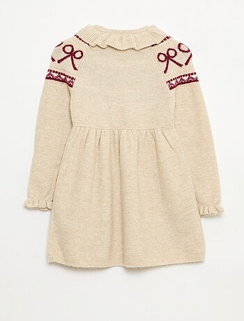 Robe en maille mousseuse 'Noël' avec collerette