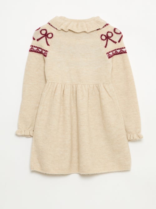 Robe en maille mousseuse 'Noël' avec collerette - Kiabi