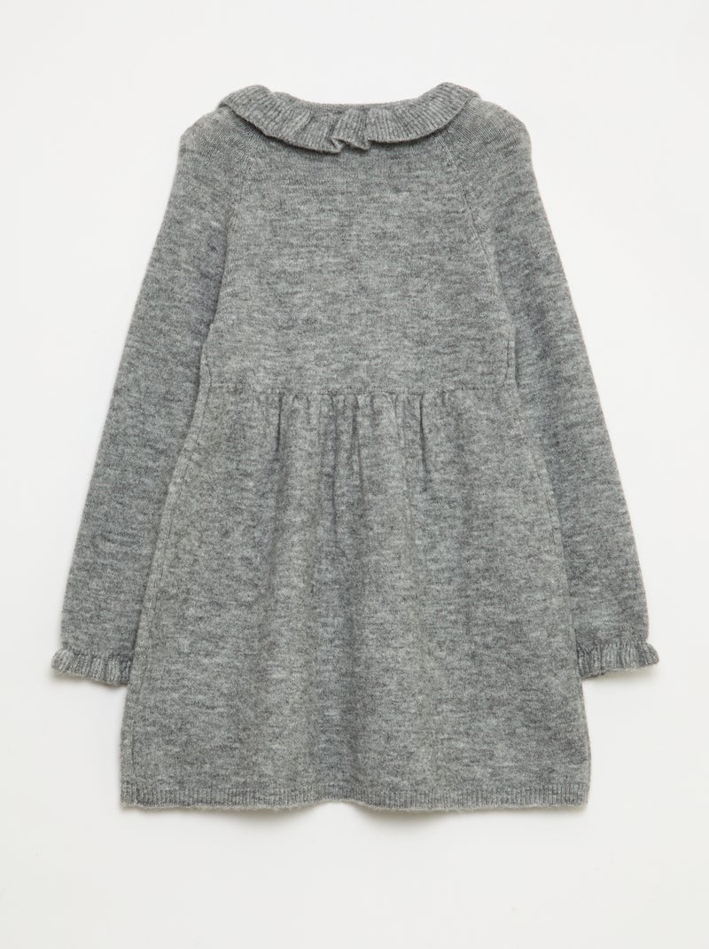 Robe en maille mousseuse 'Noël' avec collerette Gris - Kiabi