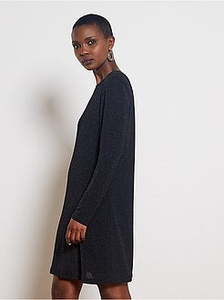 Robe en maille pailletée dos ouvert - Kiabi