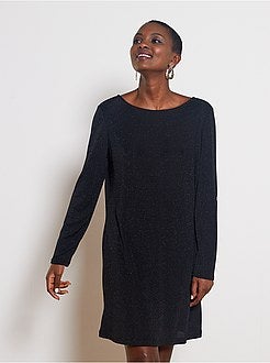 Robe en maille pailletée dos ouvert - Kiabi