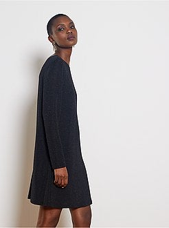 Robe en maille pailletée dos ouvert - Kiabi