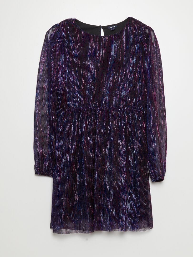 Robe en maille plissée Violet - Kiabi