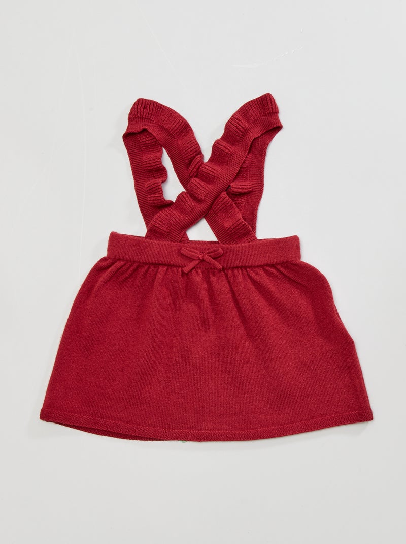 Robe en maille rouge bordeaux - Kiabi