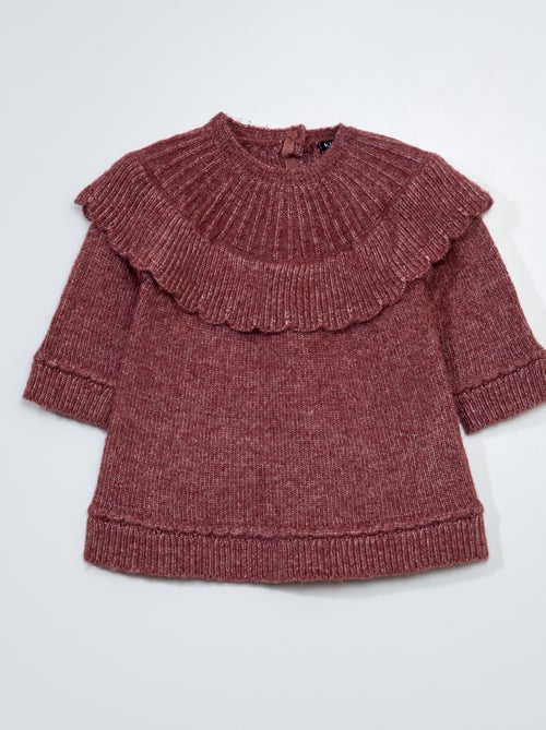 Robe en maille tricot avec col fantaisie - Kiabi