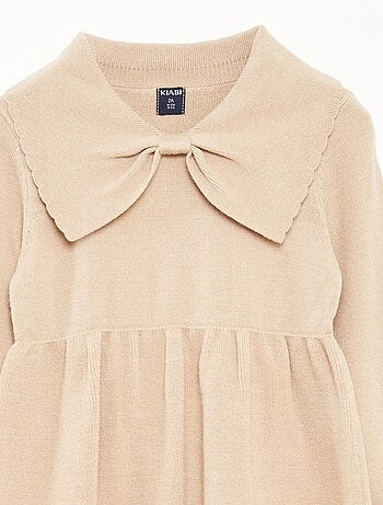 Robe en maille tricot avec col noeud