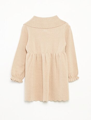 Robe en maille tricot avec col noeud