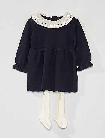 Robe en maille tricot + collants - 2 pièces - Kiabi