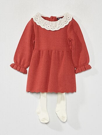Robe en maille tricot + collants - 2 pièces - Kiabi