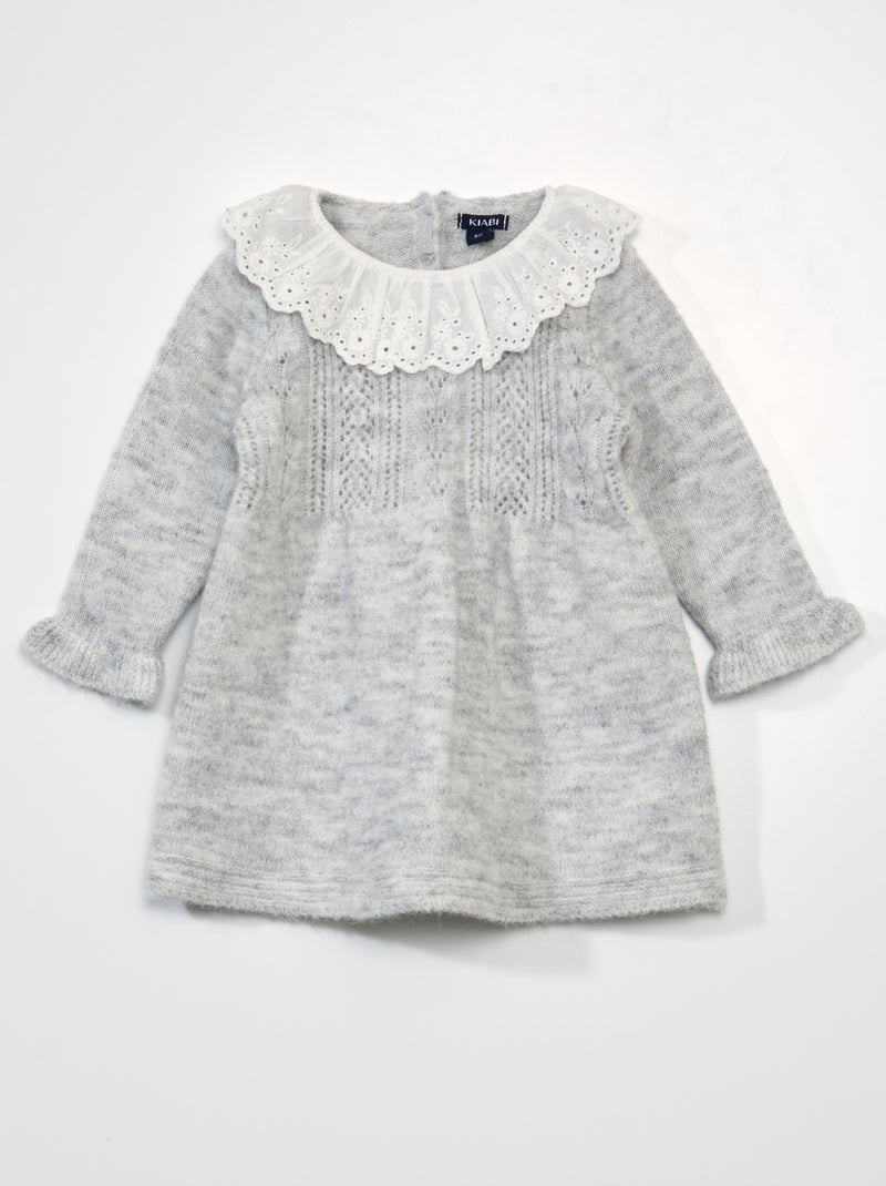 Robe en maille tricot Gris - Kiabi
