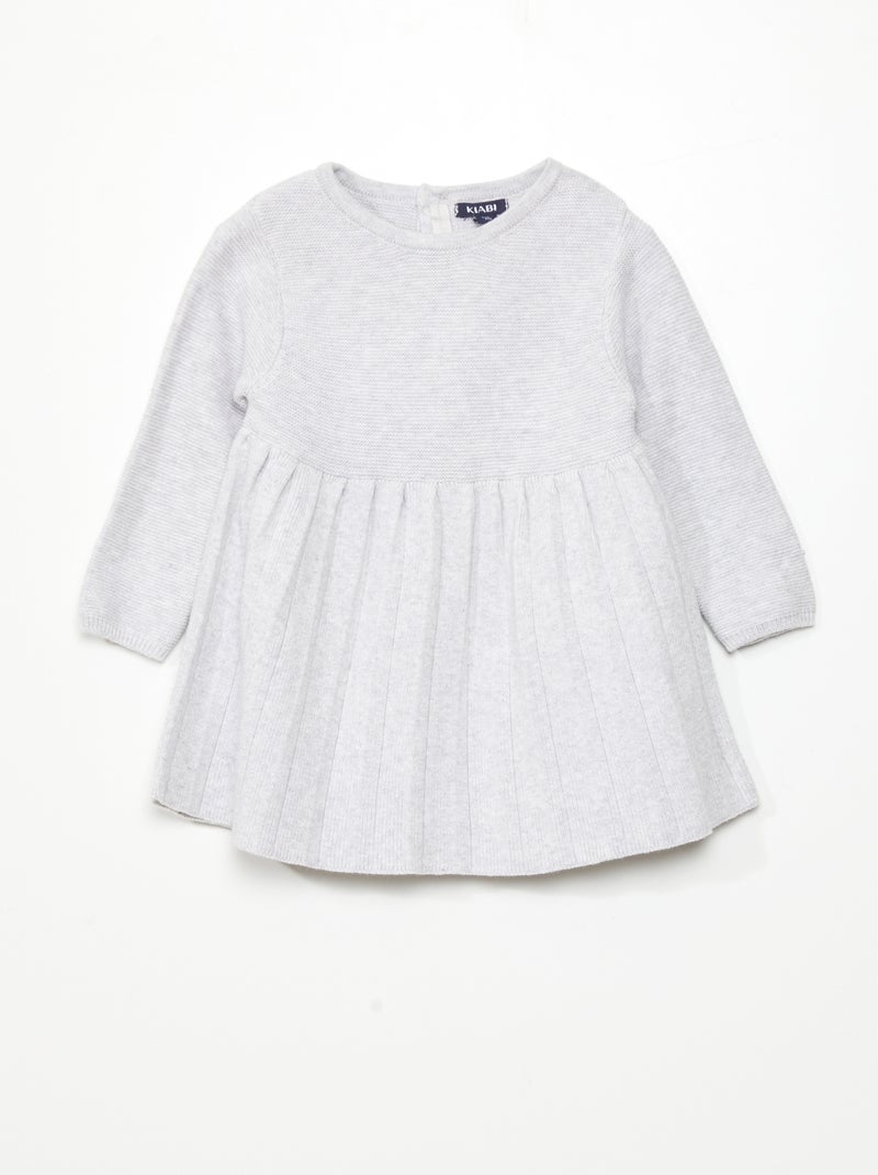 Robe en maille tricot Gris - Kiabi