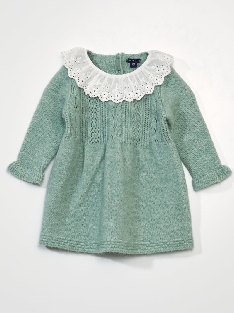 Robe en maille tricot Vert - Kiabi