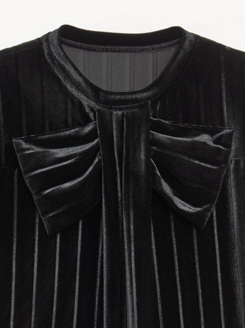 Robe en maille velvet avec gros nœud - Kiabi