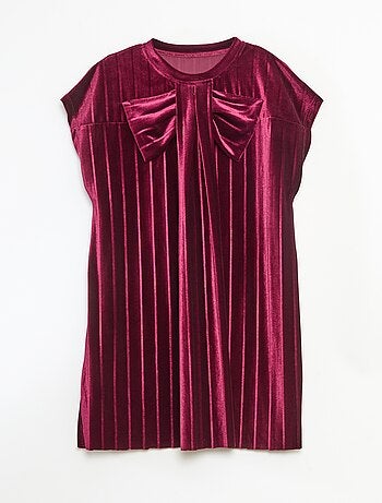 Robe en maille velvet avec gros nœud
