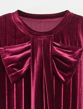 Robe en maille velvet avec gros nœud