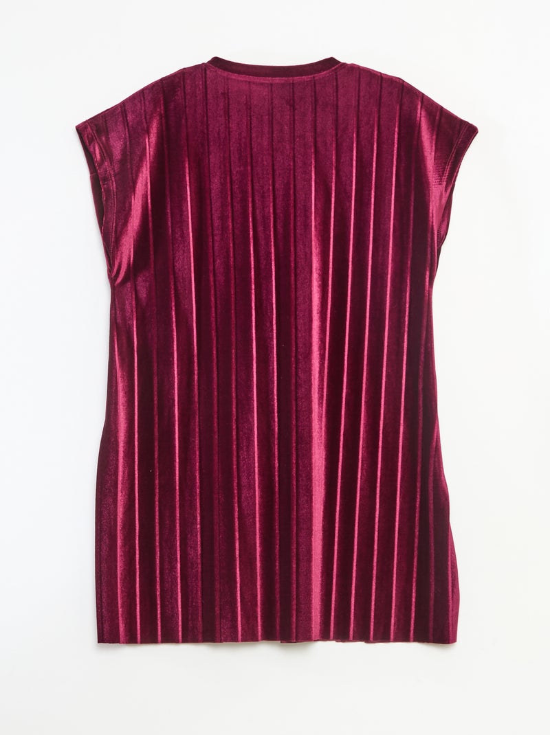 Robe en maille velvet avec gros nœud Rouge - Kiabi