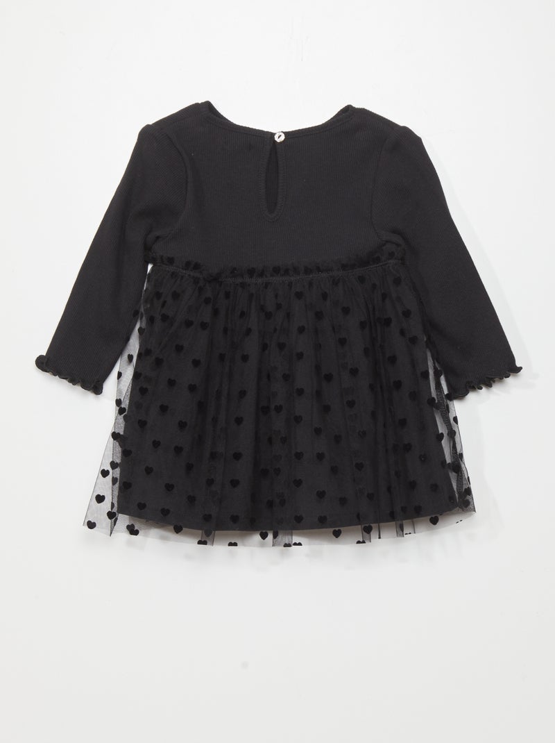 Robe En Tulle Côtelé Pailletée Arc-en-Ciel Pour Filles 1-6 Ans - Manches Volantes Printemps