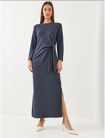 Robe en modal à détails noués bianco lucci