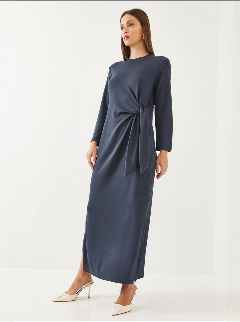 Robe en modal à détails noués bianco lucci Bleu marine - Kiabi