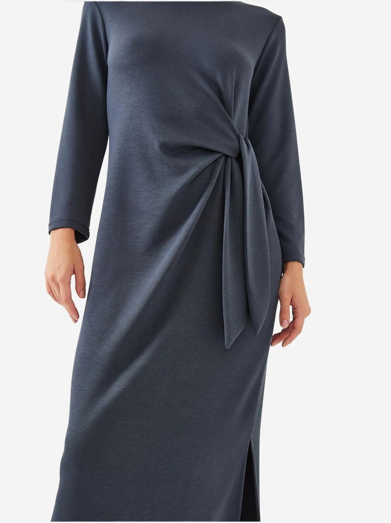 Robe en modal à détails noués bianco lucci Bleu marine - Kiabi