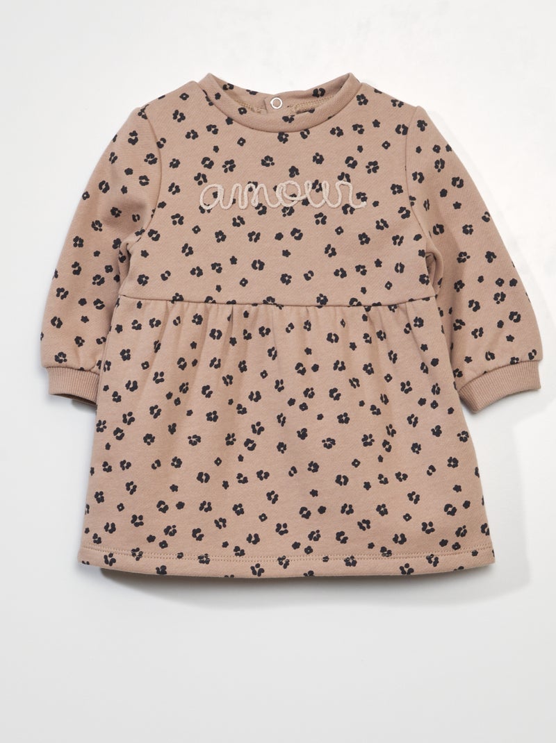 Robe en molleton à manches longues Beige - Kiabi