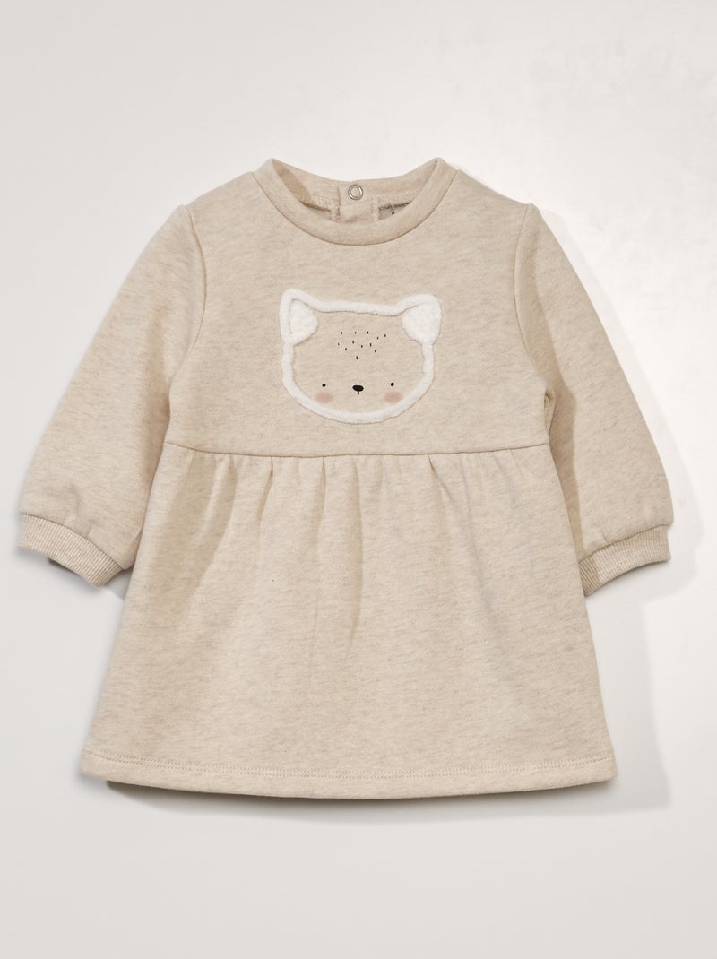 Robe en molleton à manches longues Beige - Kiabi