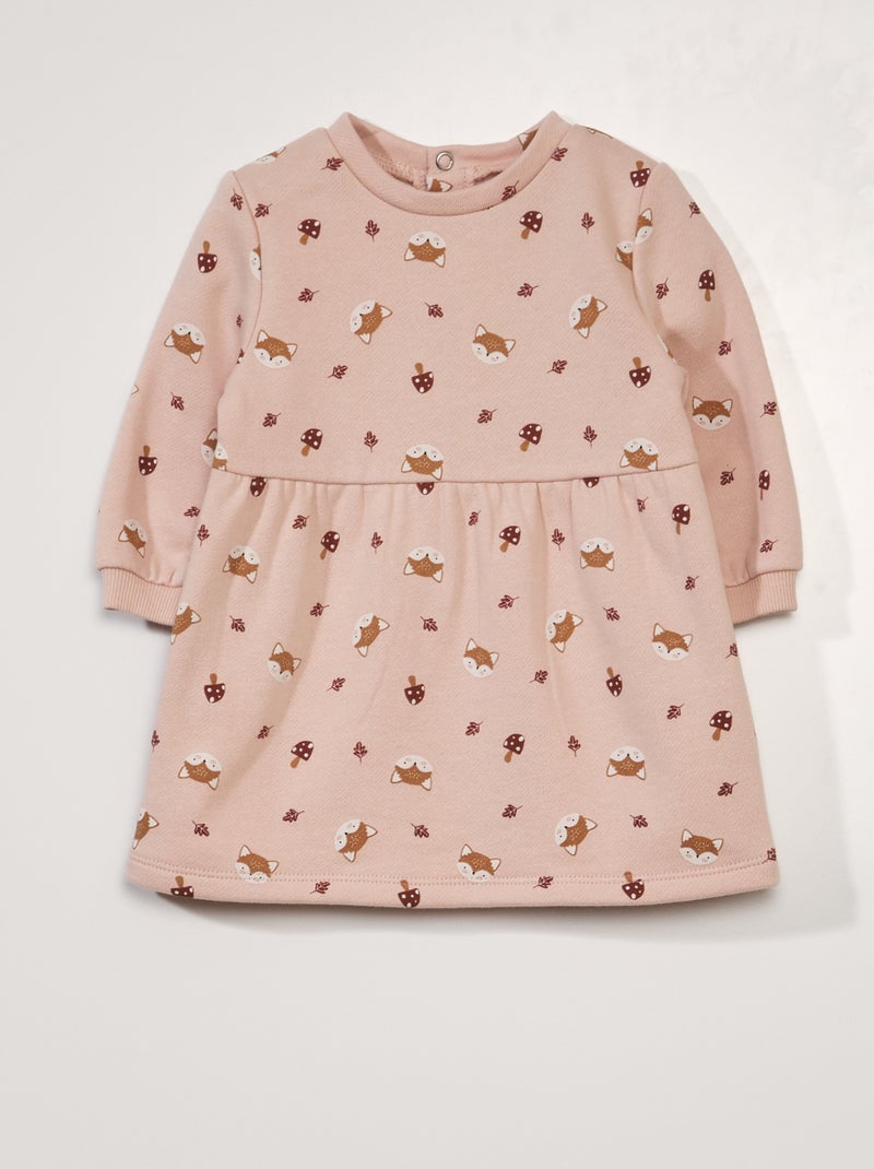 Robe en molleton à manches longues Rose - Kiabi