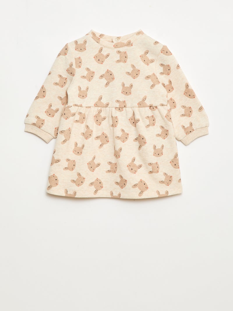 Robe en molleton animée Beige - Kiabi