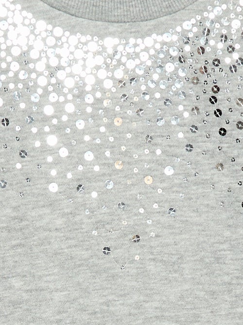 Robe en molleton avec animation sequins pailletés - Kiabi