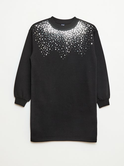 Robe en molleton avec animation sequins pailletés - Kiabi