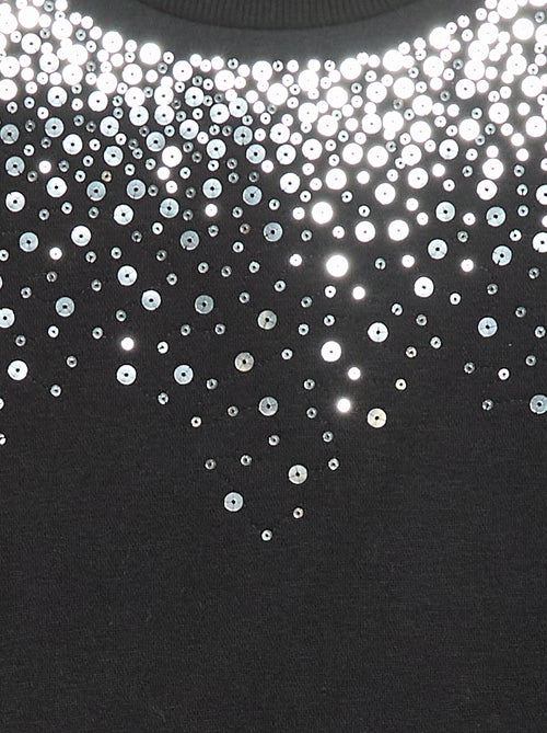 Robe en molleton avec animation sequins pailletés - Kiabi