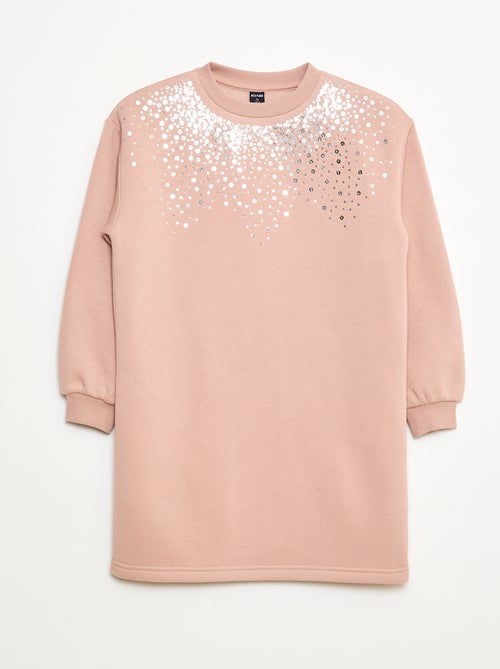 Robe en molleton avec animation sequins pailletés - Kiabi