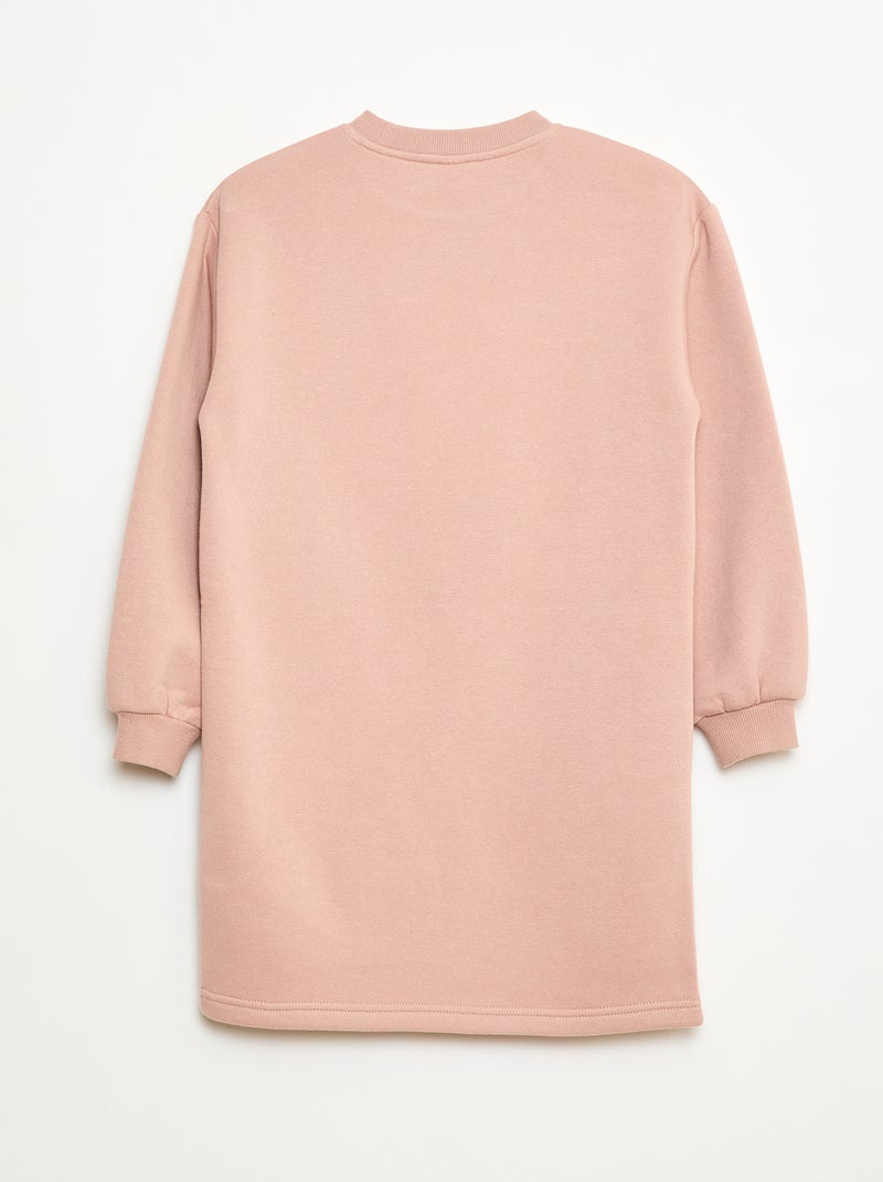 Robe en molleton avec animation sequins pailletés Rose - Kiabi