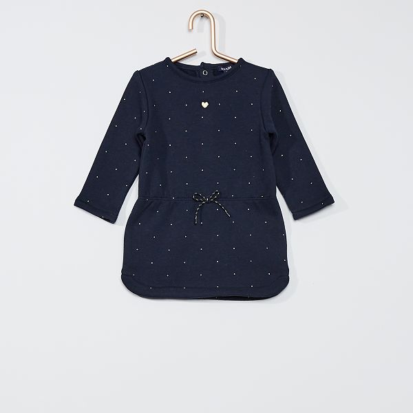 Robe En Molleton Bebe Fille Bleu Pois Kiabi 9 00