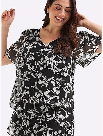 Robe en mousseline - taille standard - sheego