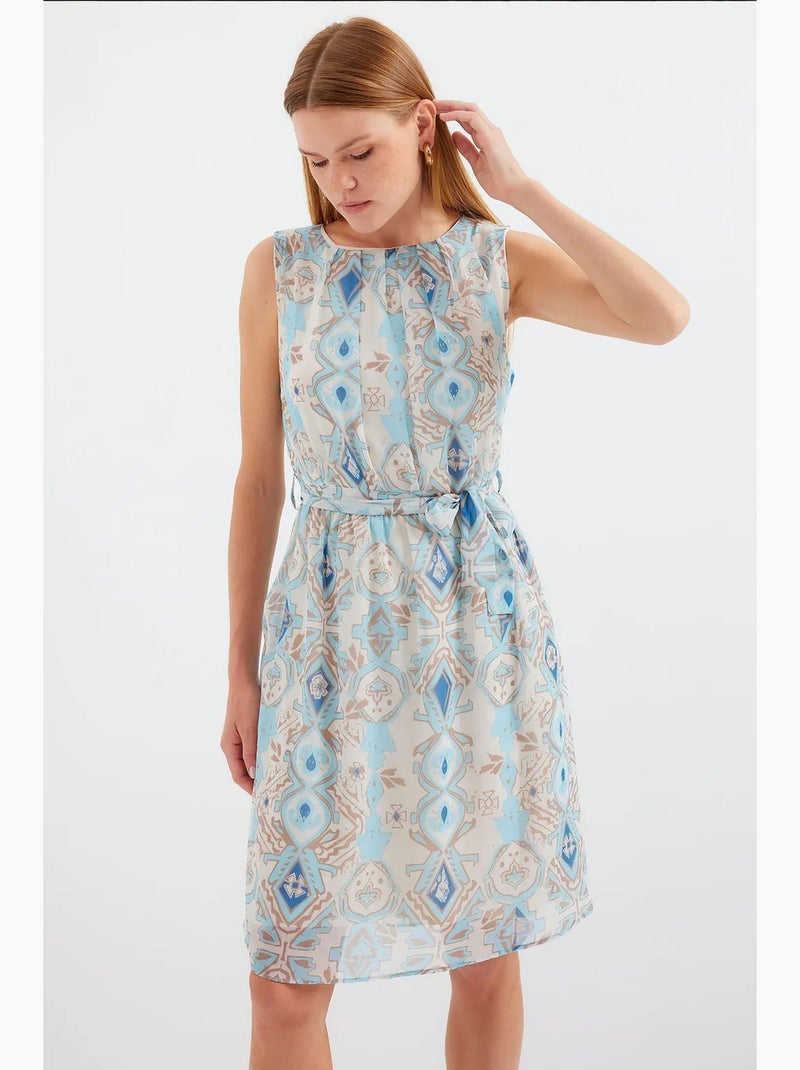 Robe en mousseline sans manches à motifs bdart Bleu clair - Kiabi