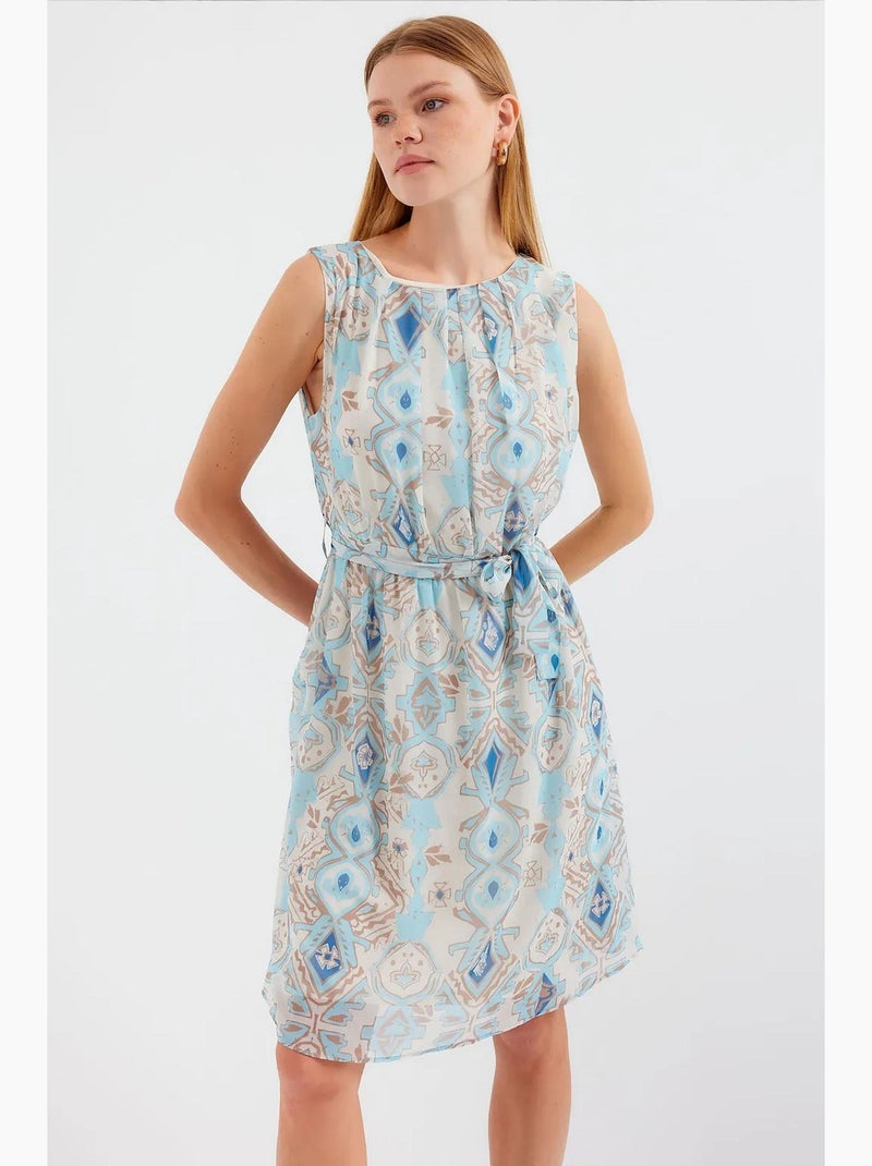 Robe en mousseline sans manches à motifs bdart Bleu clair - Kiabi