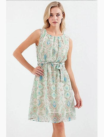 Robe en mousseline sans manches à motifs bdart