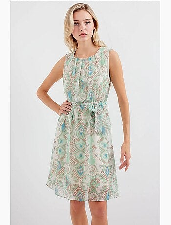 Robe en mousseline sans manches à motifs bdart