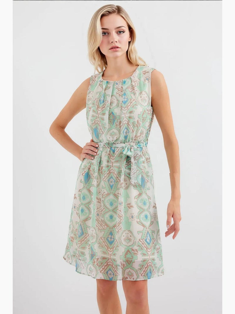 Robe en mousseline sans manches à motifs bdart Vert menthe - Kiabi