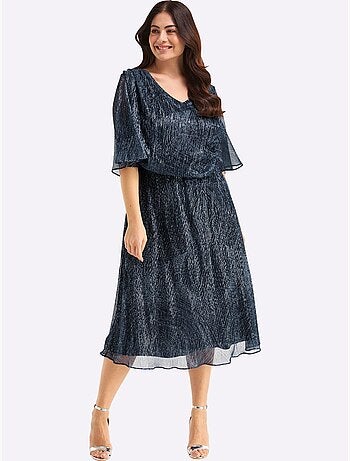 Robe en mousseline semi-manches longues - taille standard - sheego