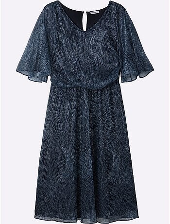 Robe en mousseline semi-manches longues - taille standard - sheego