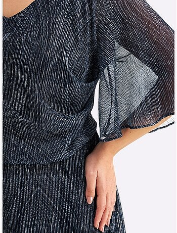 Robe en mousseline semi-manches longues - taille standard - sheego
