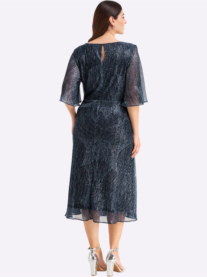 Robe en mousseline semi-manches longues - taille standard - sheego Bleu Bleu - Kiabi