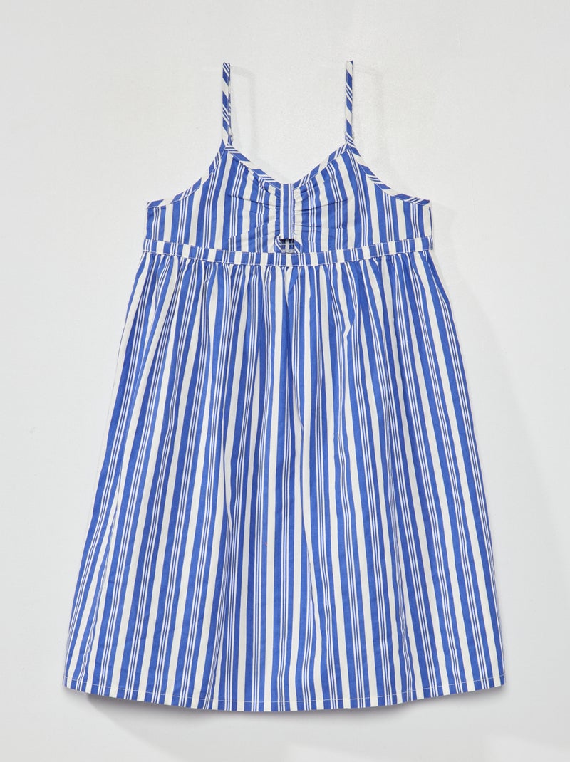 Robe en popeline à imprimé Bleu rayures - Kiabi