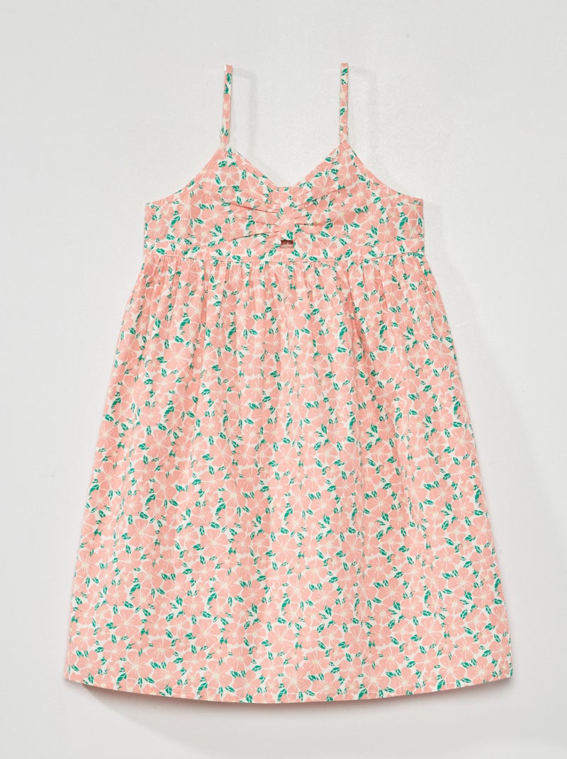 Robe en popeline à imprimé Rose fleurs - Kiabi