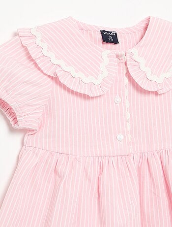 Robe en popeline à manches courtes avec col claudine