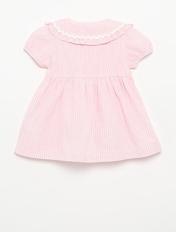 Robe en popeline à manches courtes avec col claudine