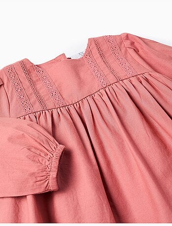 Robe en popeline avec broderie anglaise